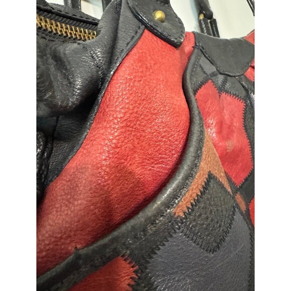 LOCKHEART Y2K MULTICOLOR LARGE LEATHER BAG/SACHEL NO SHOULDER STRAP - Picture 7 of 12